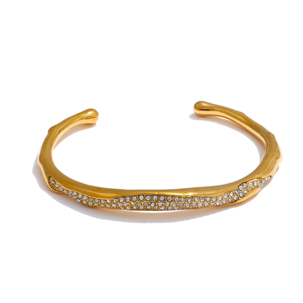 Aahana Textured Cuff with Crystals